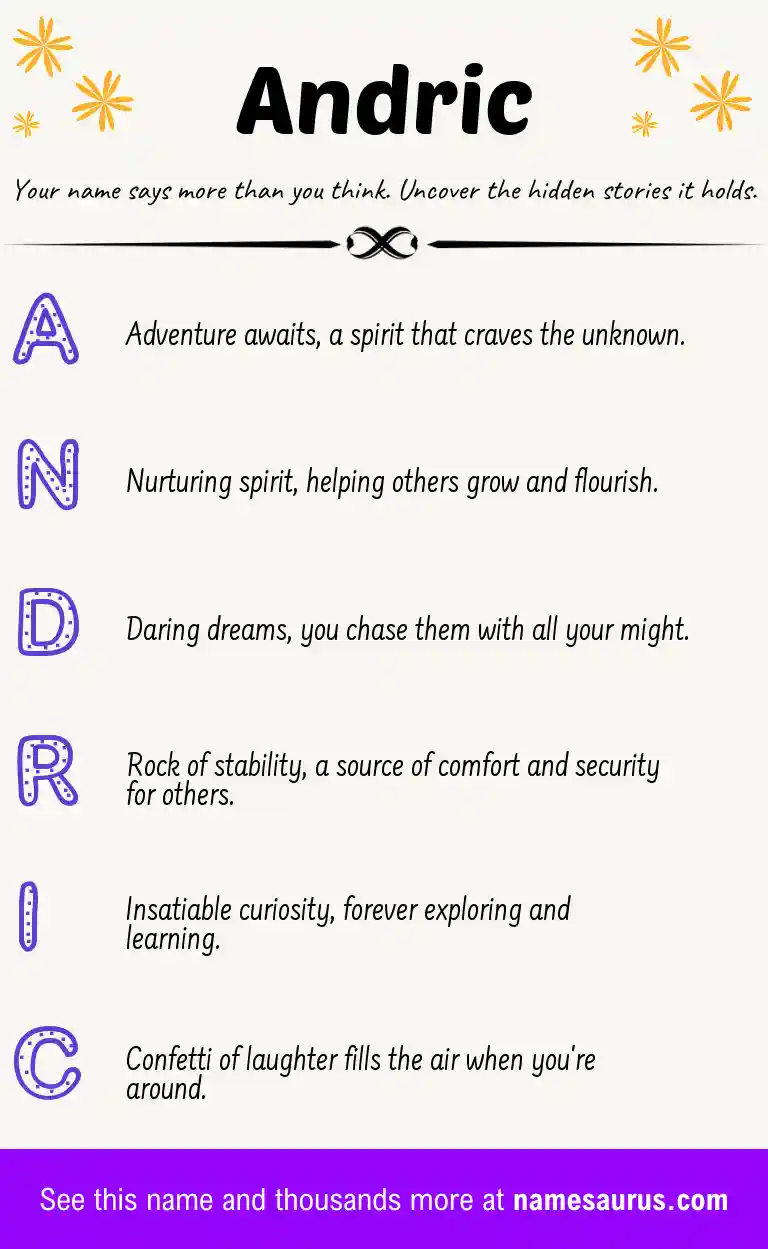 Acrostic poem about Andric.