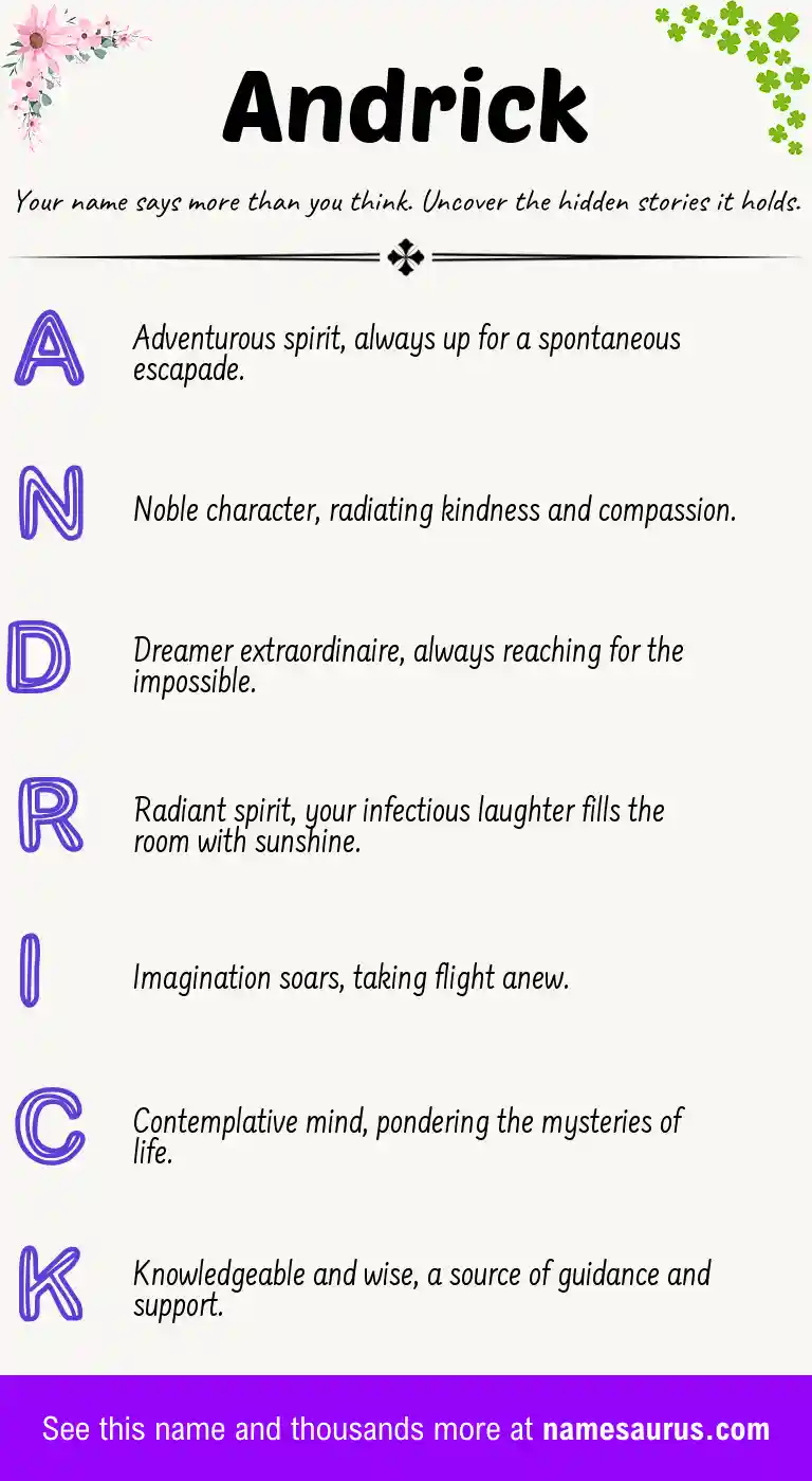 Acrostic poem about Andrick.