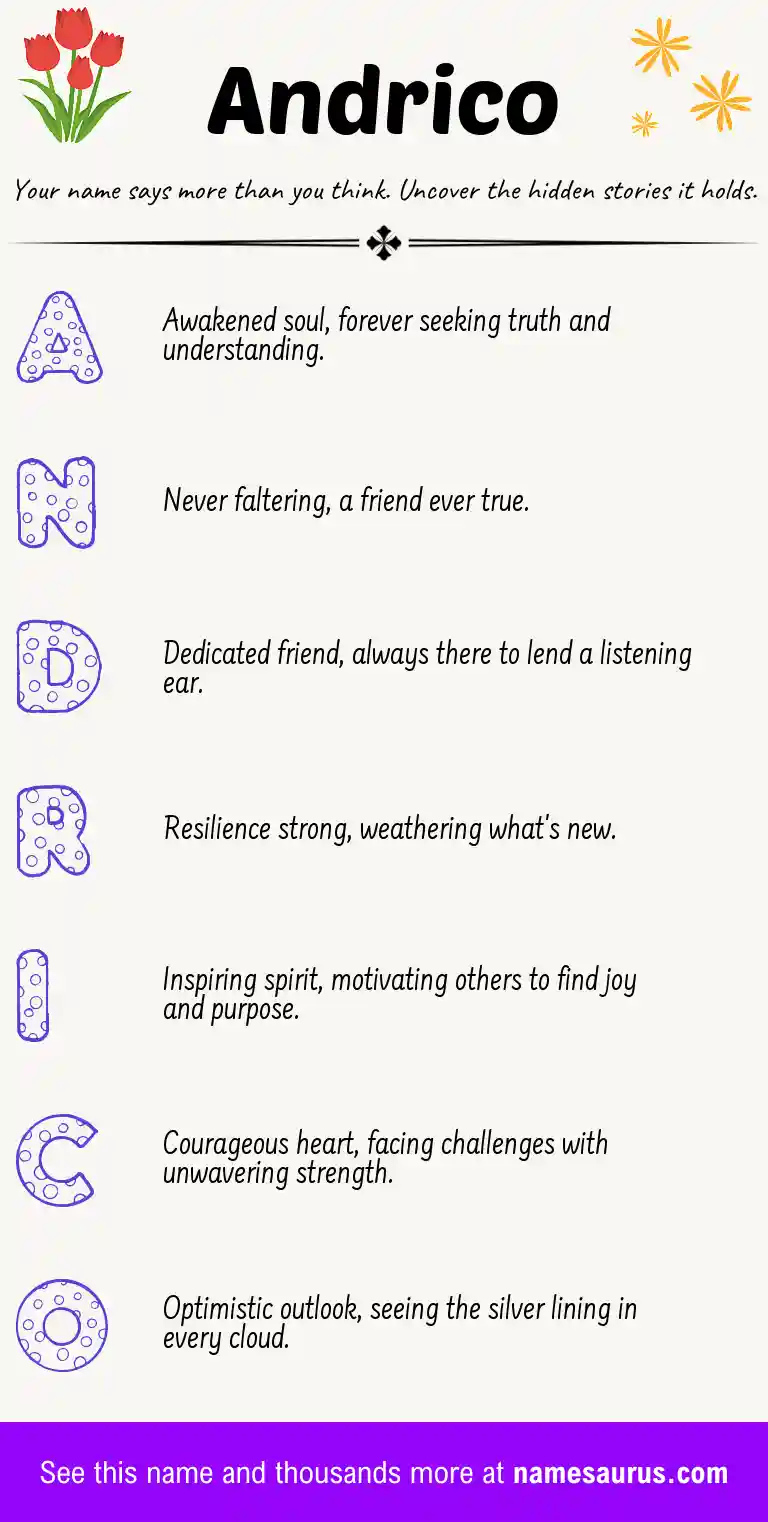 Acrostic poem about Andrico.