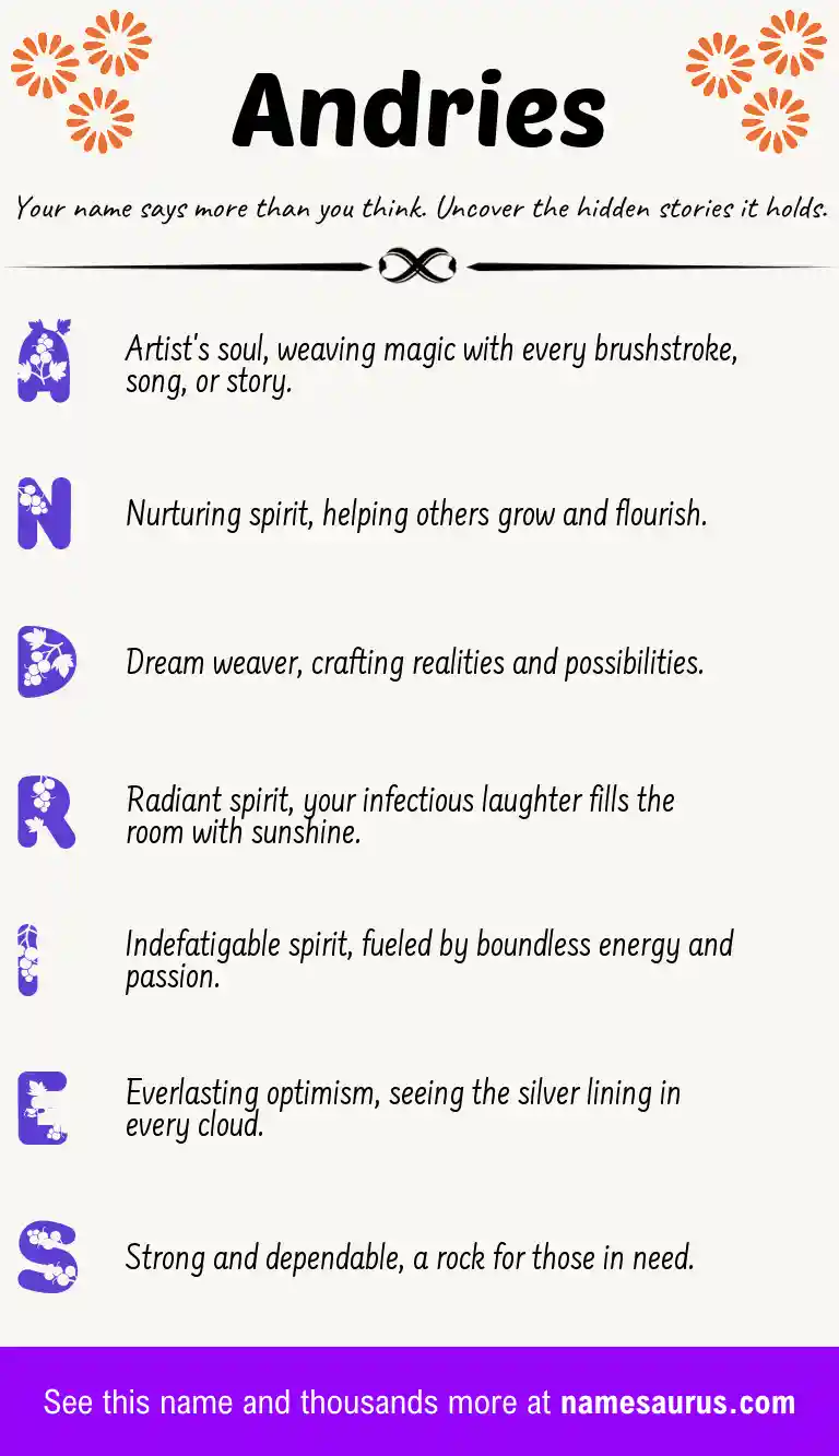 Acrostic poem about Andries.