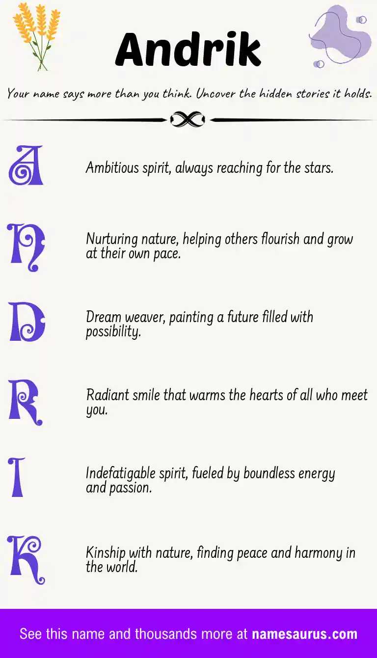 Acrostic poem about Andrik.
