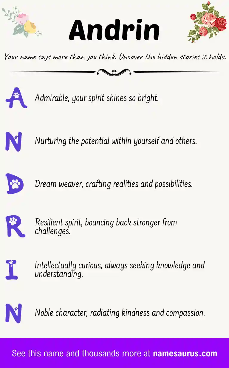 Acrostic poem about Andrin.