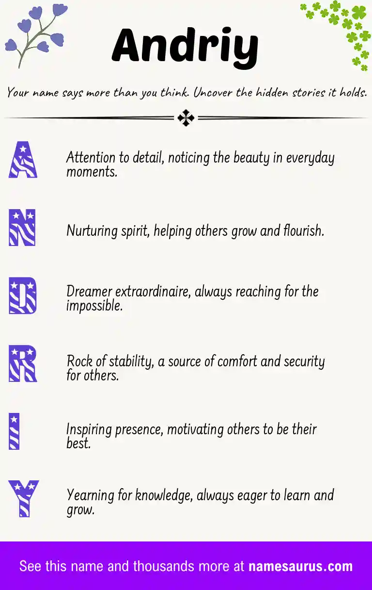 Acrostic poem about Andriy.