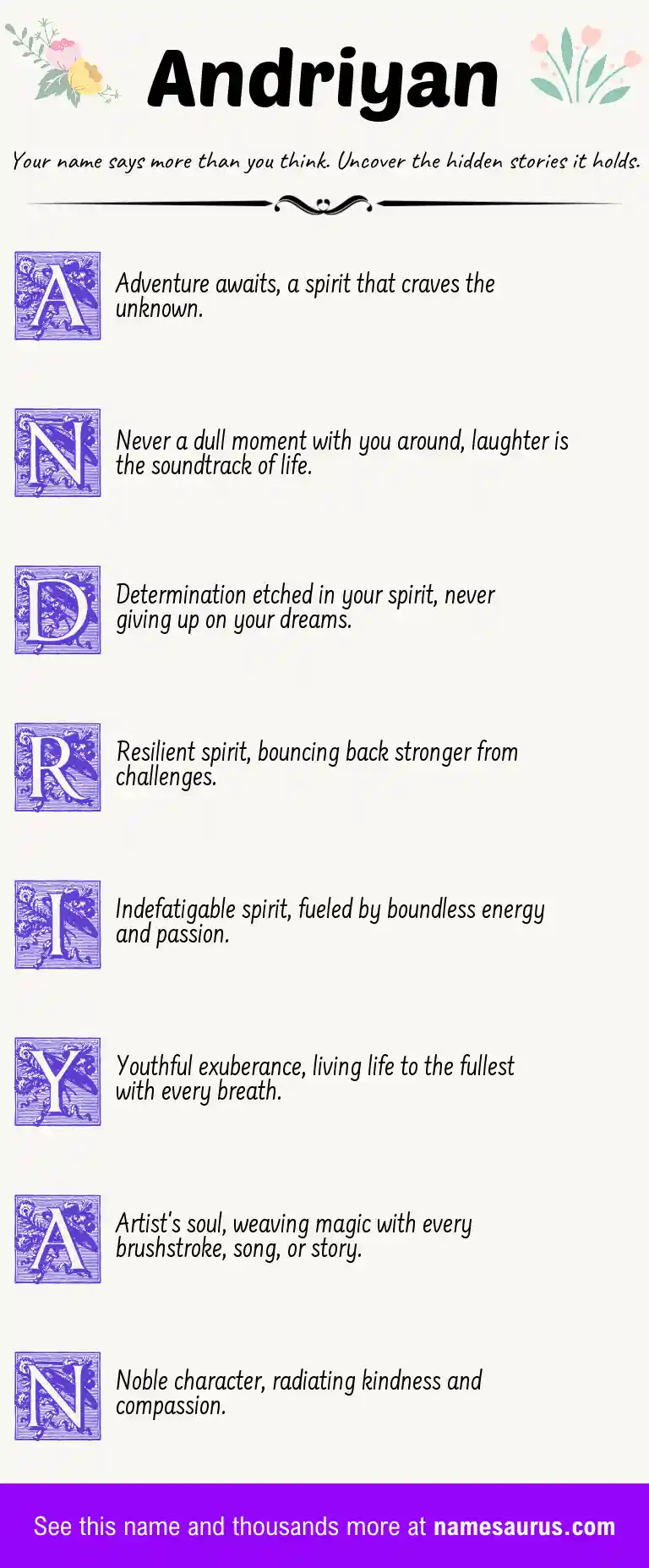 Acrostic poem about Andriyan.