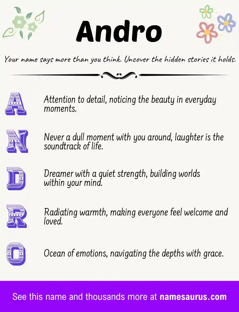 Acrostic poem about Andro.