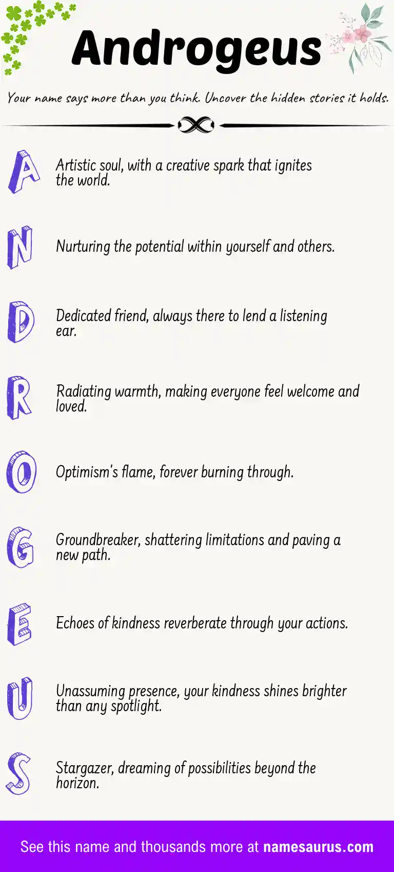 Acrostic poem about Androgeus.