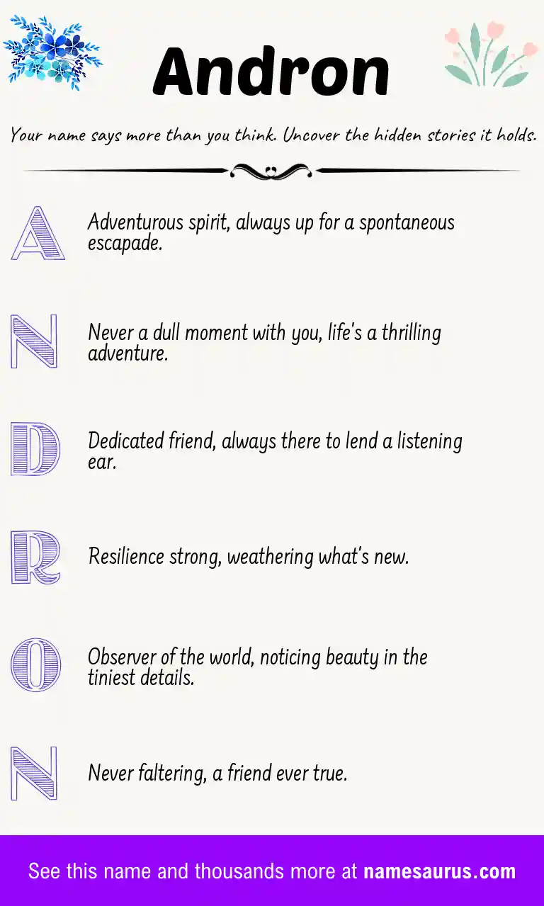 Acrostic poem about Andron.