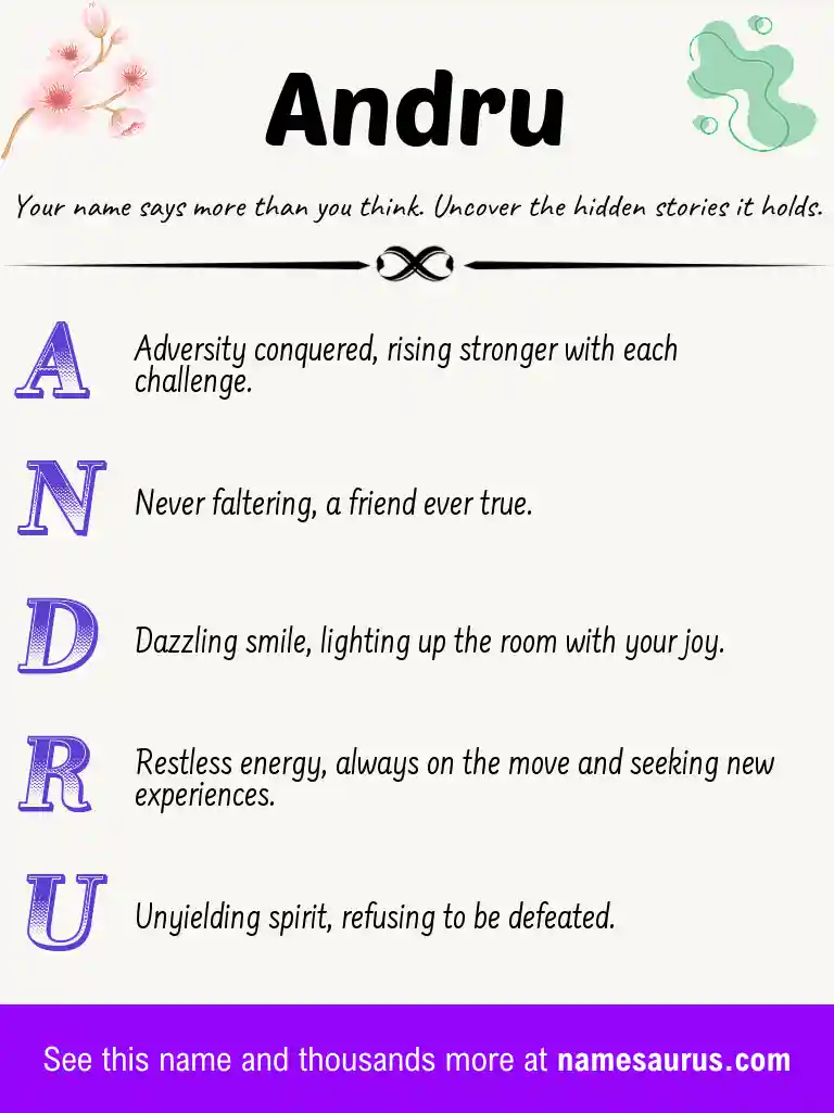 Acrostic poem about Andru.