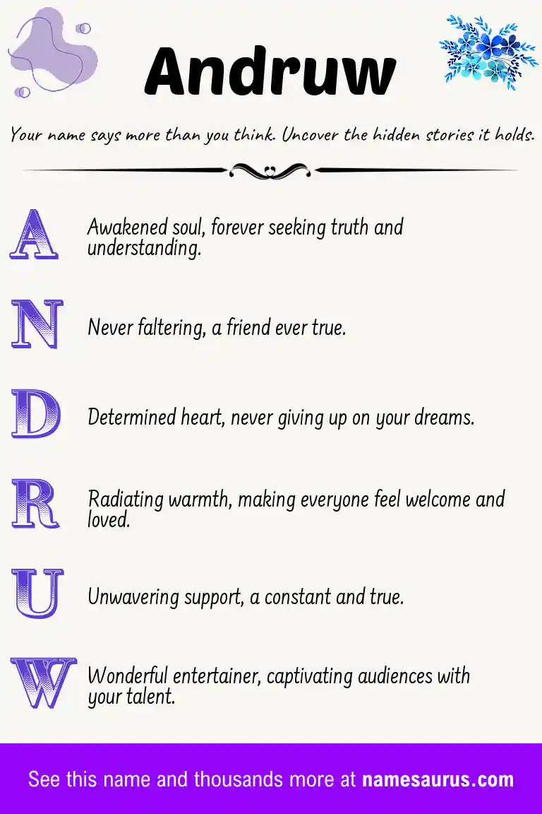 Acrostic poem about Andruw.