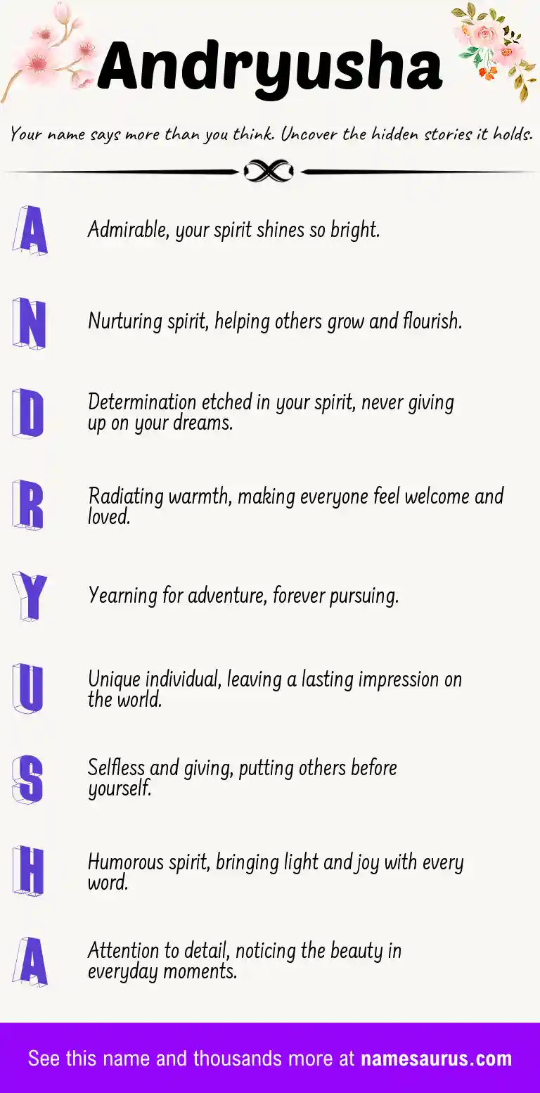 Acrostic poem about Andryusha.