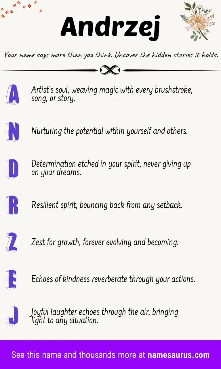 Acrostic poem about Andrzej.