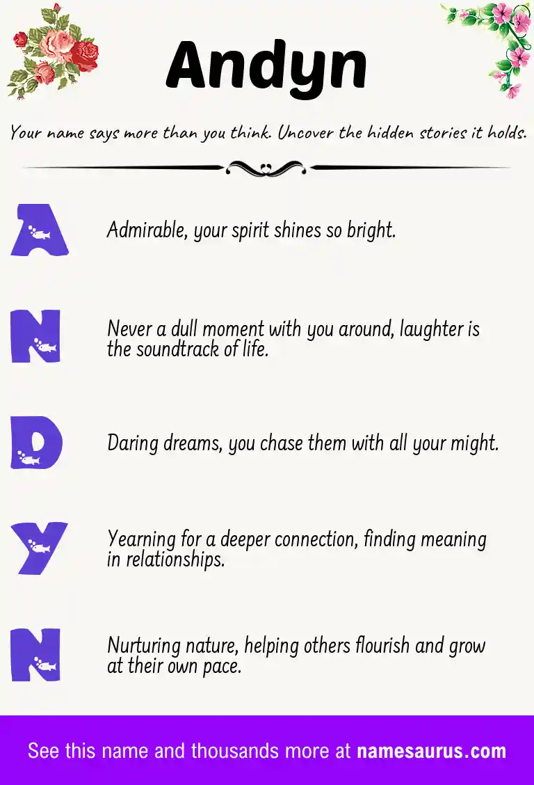 Acrostic poem about Andyn.