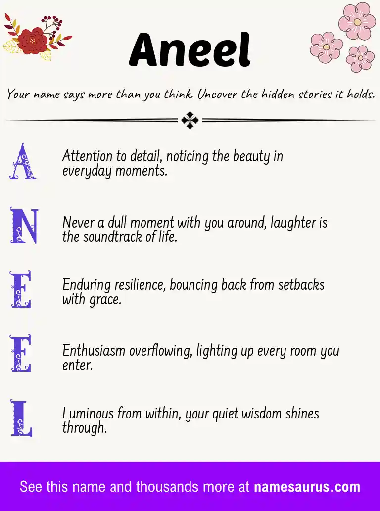 Acrostic poem about Aneel.