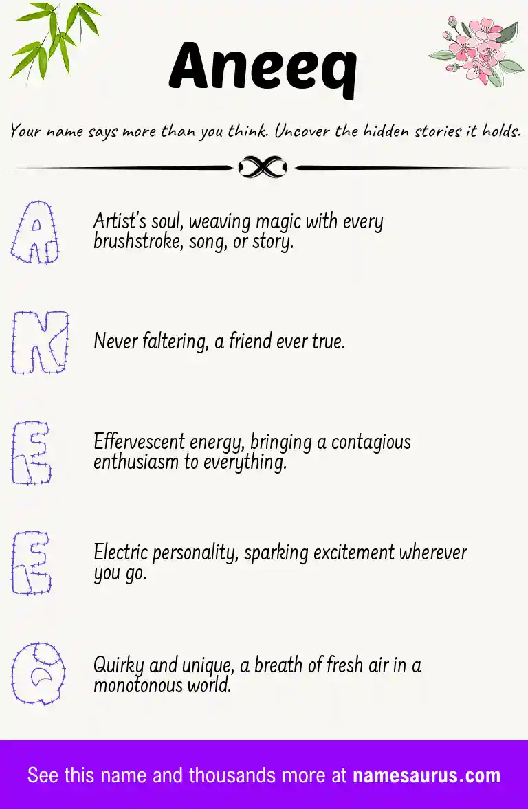 Acrostic poem about Aneeq.