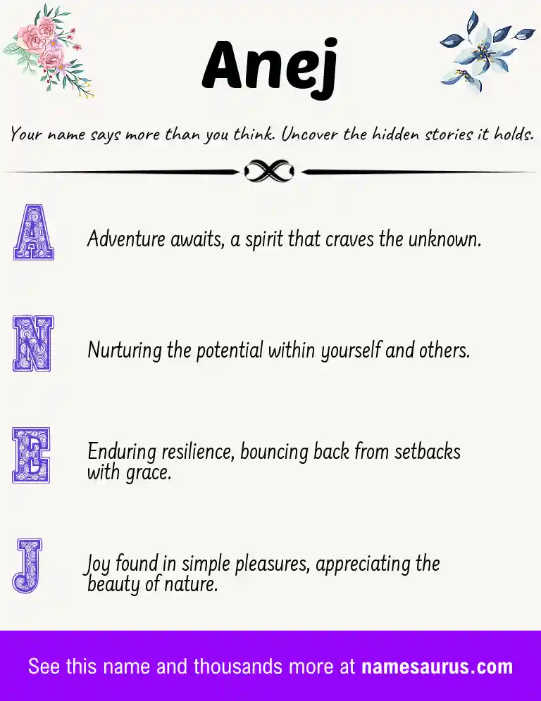 Acrostic poem about Anej.