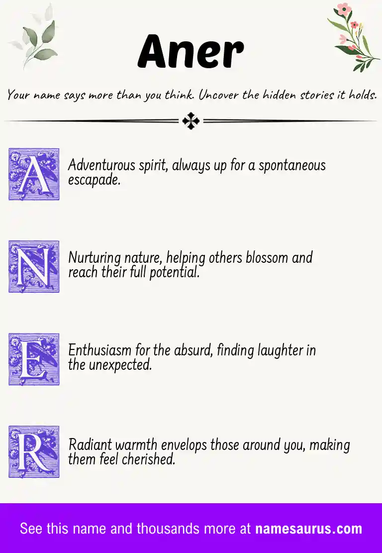 Acrostic poem about Aner.