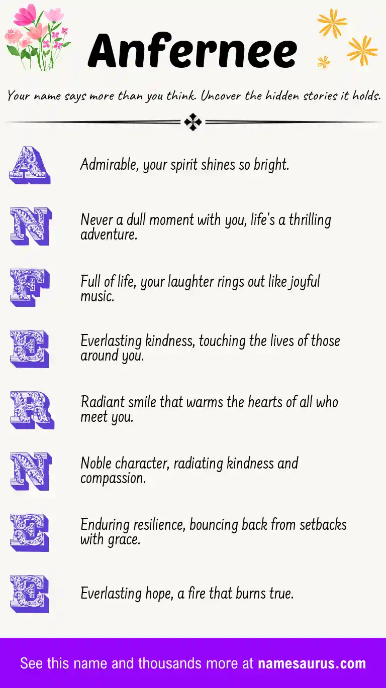 Acrostic poem about Anfernee.
