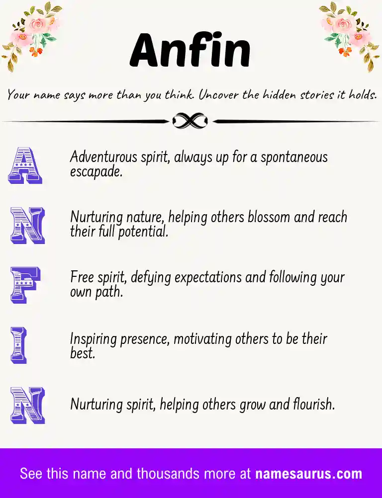 Acrostic poem about Anfin.