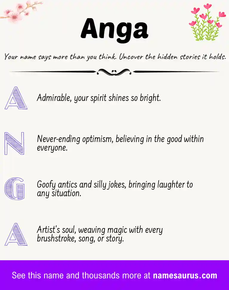 Acrostic poem about Anga.