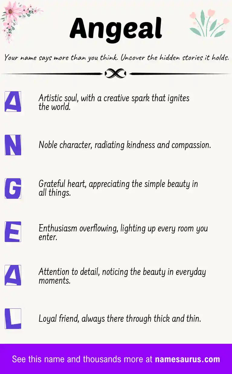 Acrostic poem about Angeal.