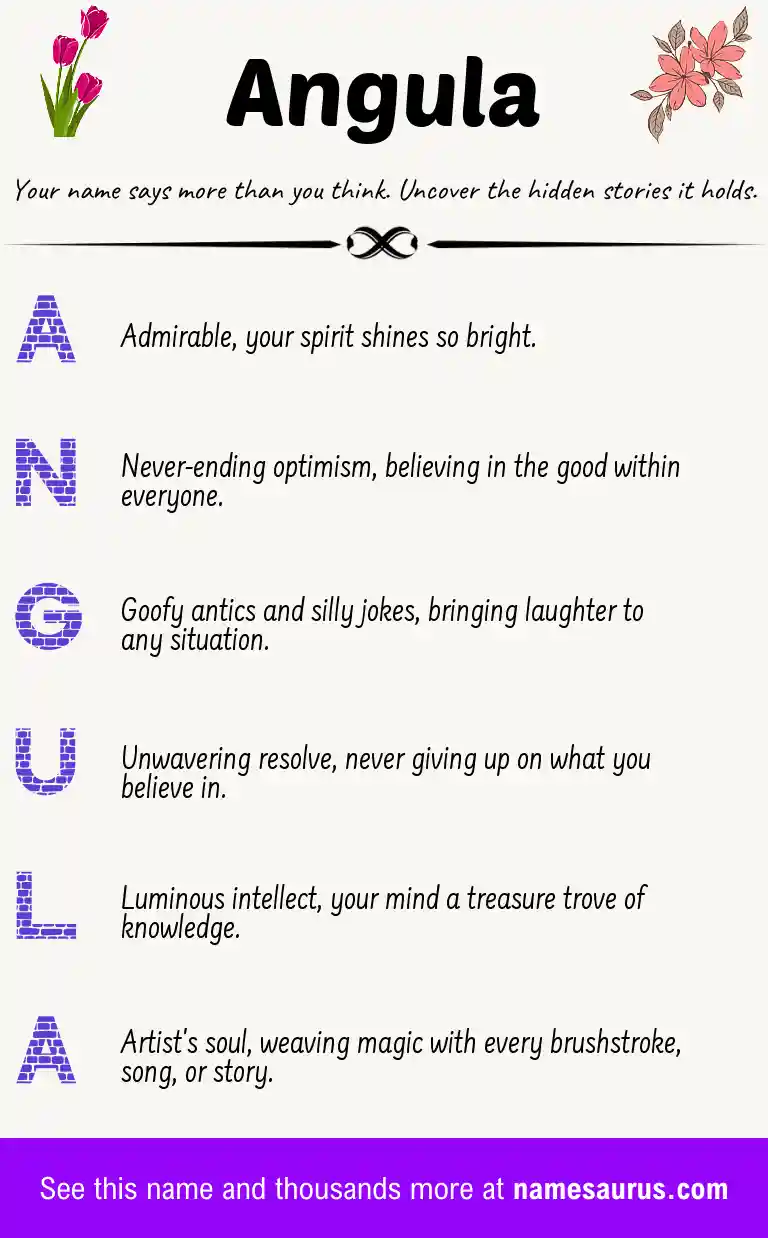 Acrostic poem about Angula.
