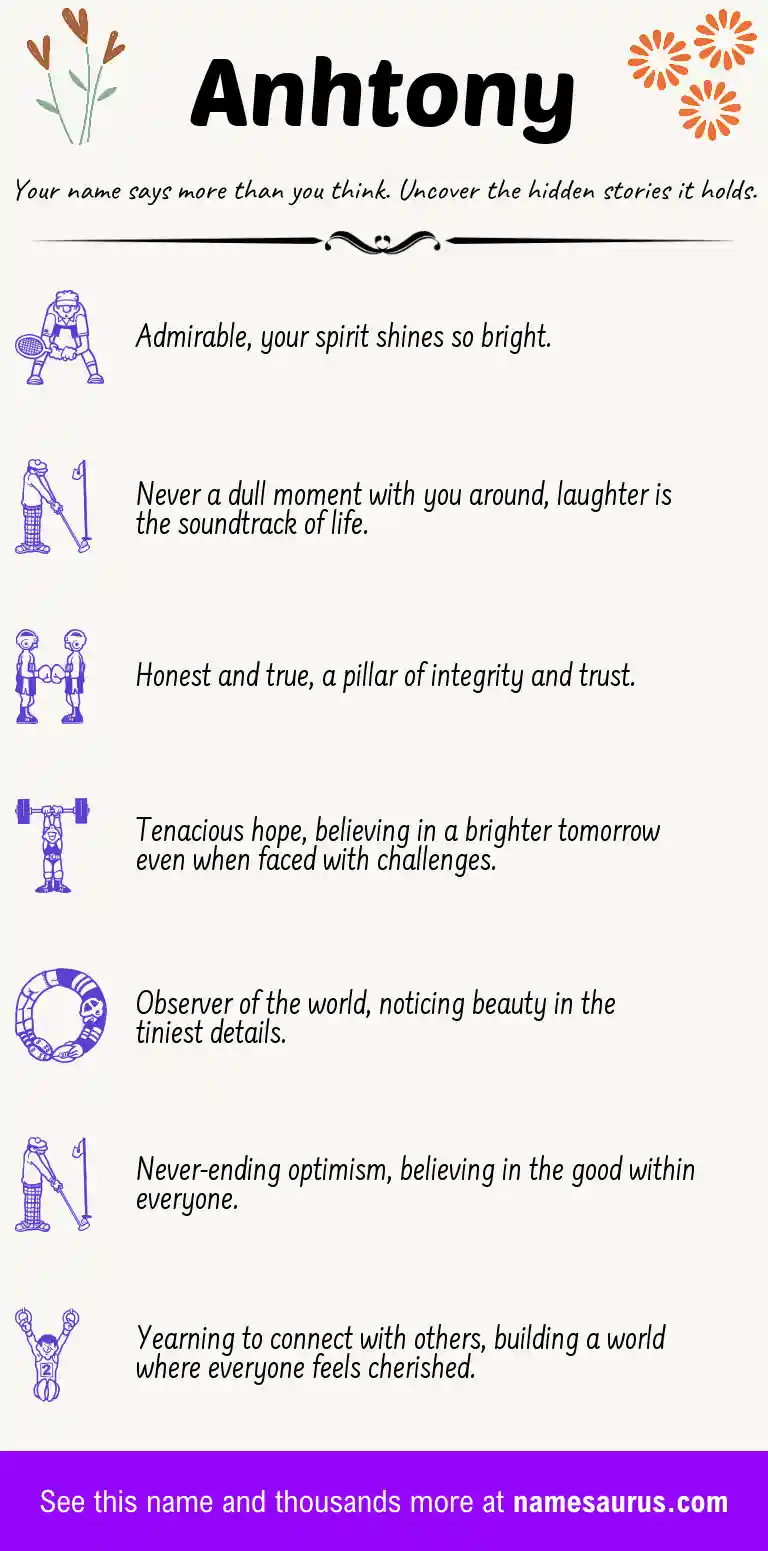 Acrostic poem about Anhtony.
