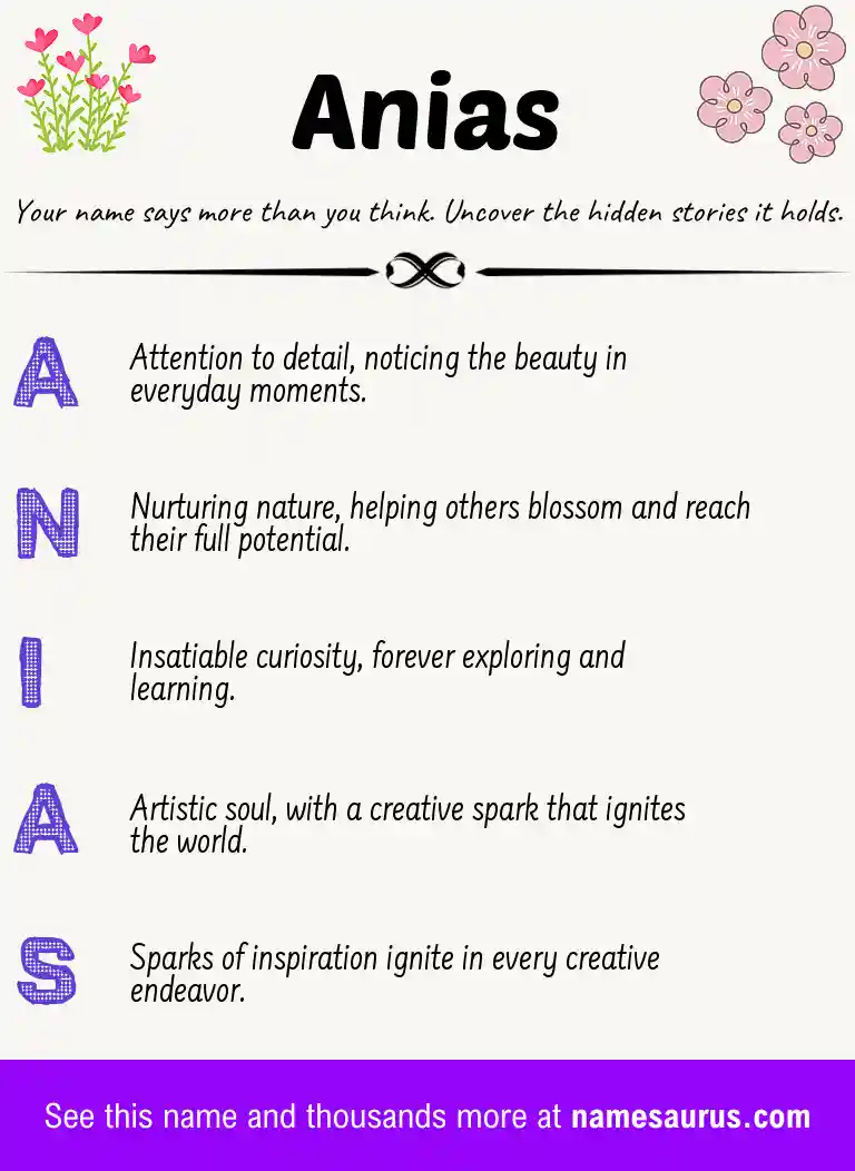 Acrostic poem about Anias.