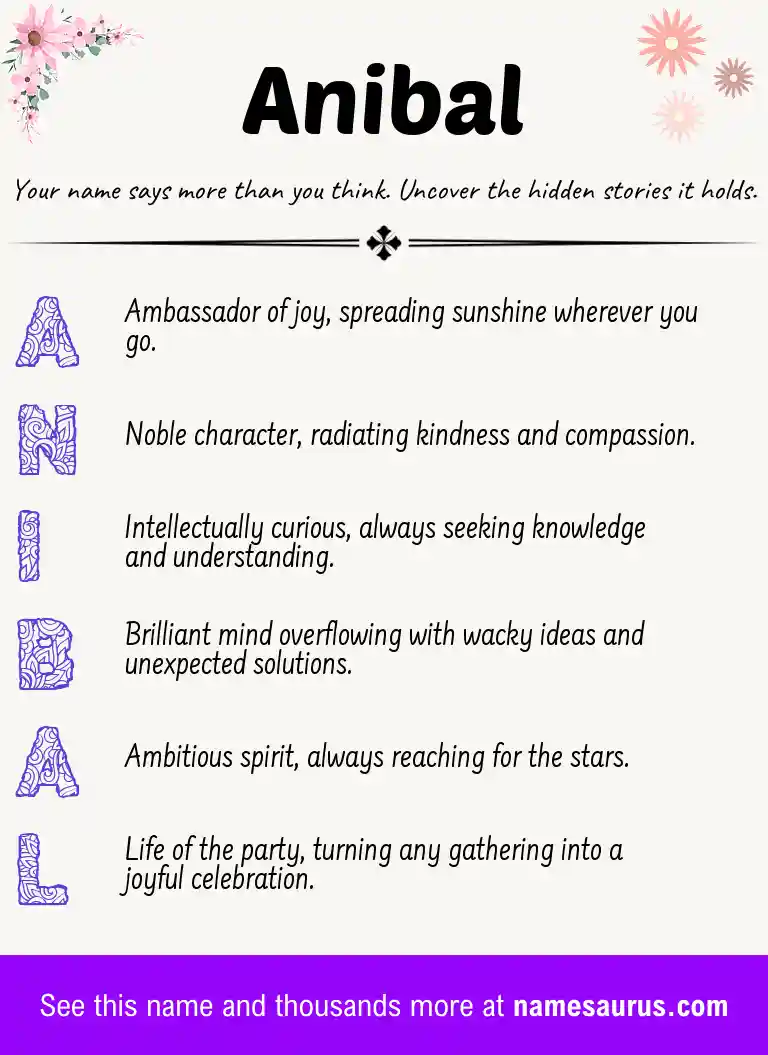 Acrostic poem about Anibal.