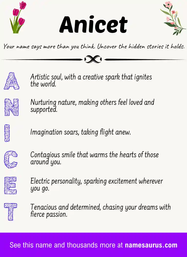 Acrostic poem about Anicet.