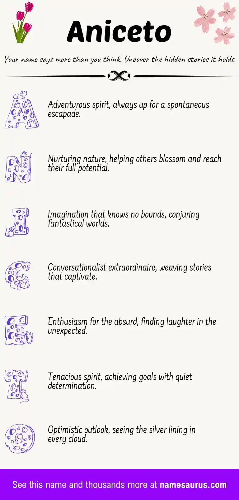 Acrostic poem about Aniceto.