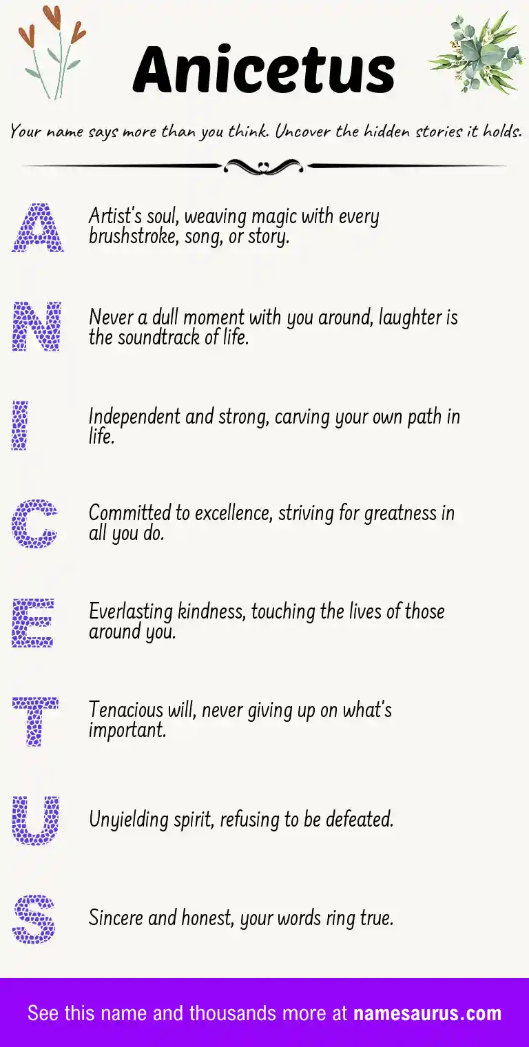Acrostic poem about Anicetus.