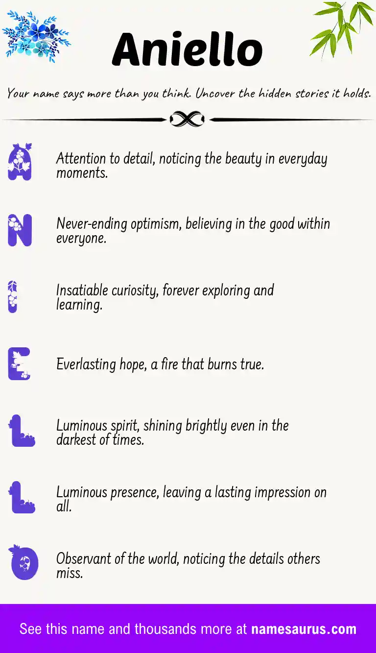 Acrostic poem about Aniello.