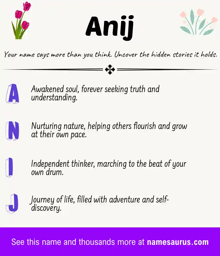 Acrostic poem about Anij.
