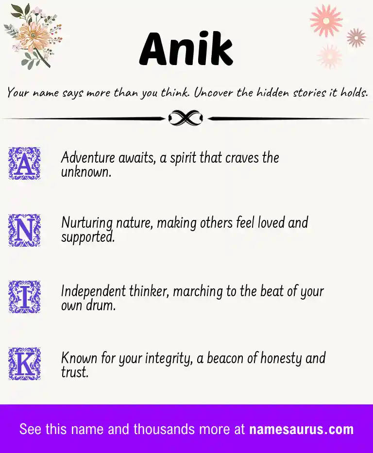 Acrostic poem about Anik.
