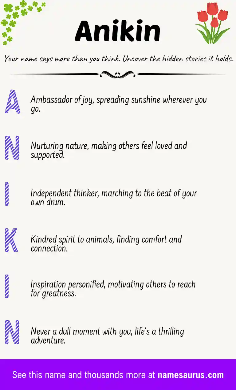 Acrostic poem about Anikin.