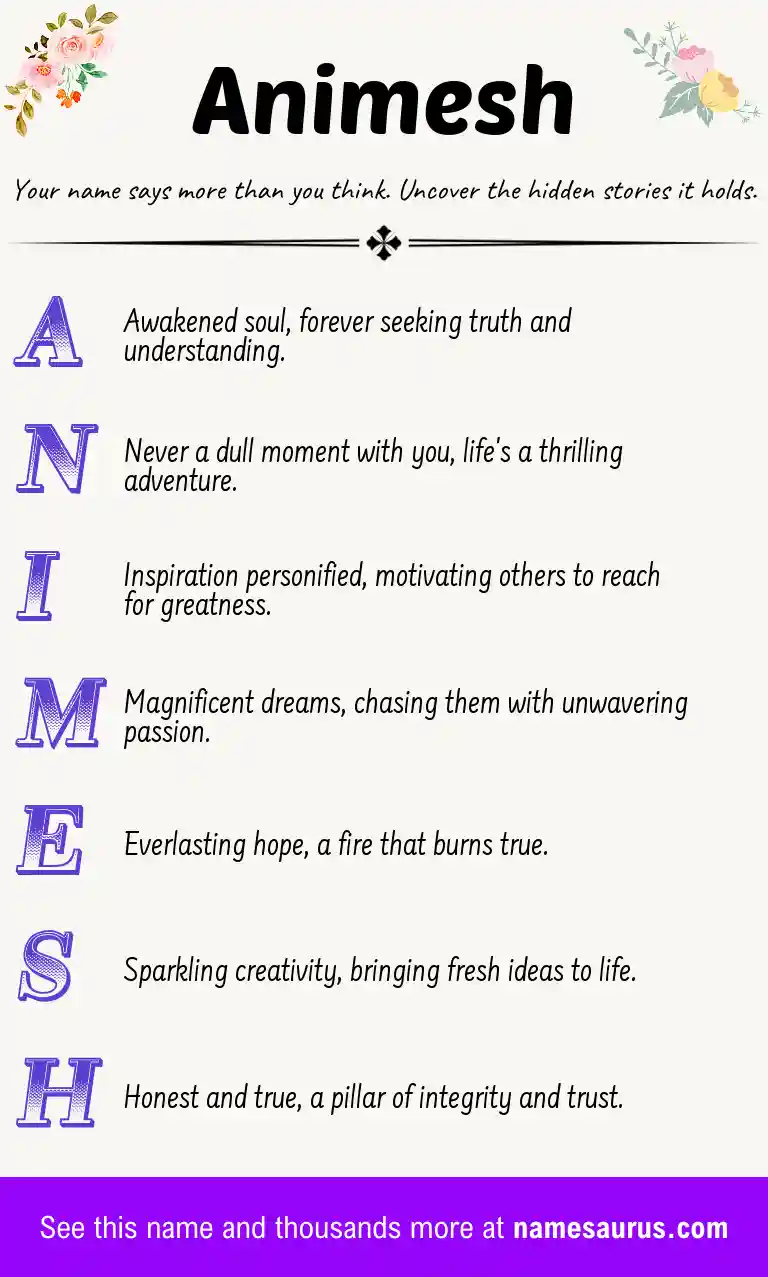Acrostic poem about Animesh.