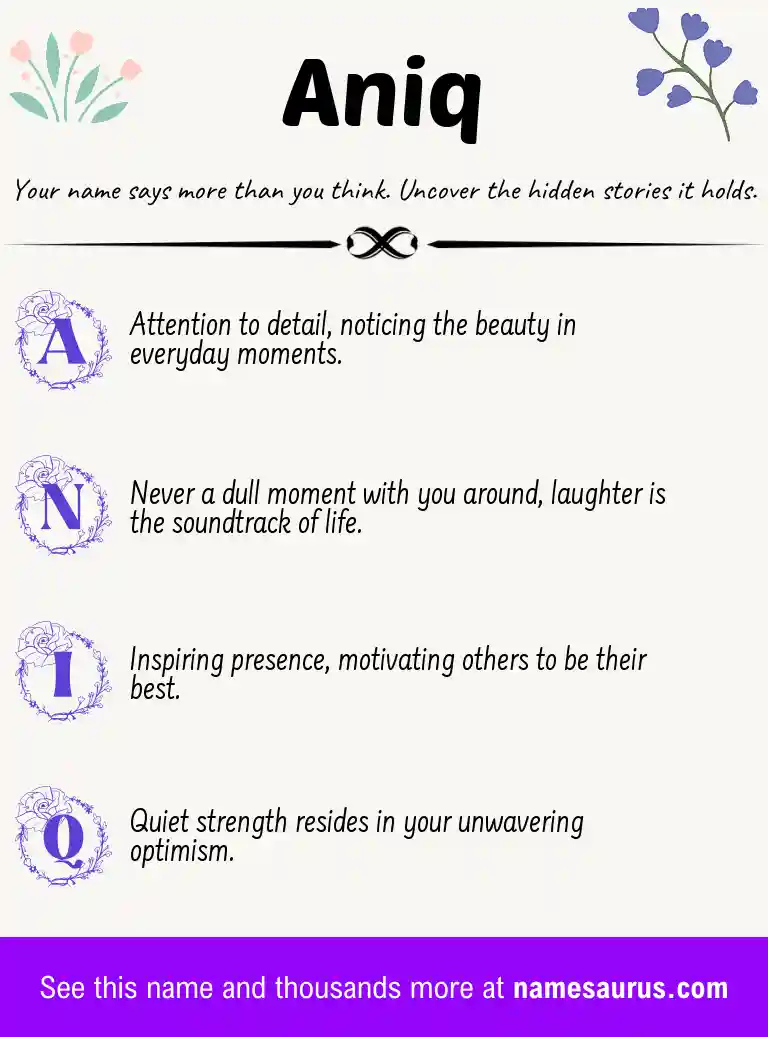 Acrostic poem about Aniq.