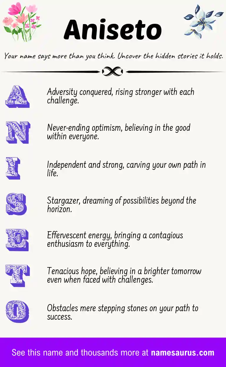 Acrostic poem about Aniseto.