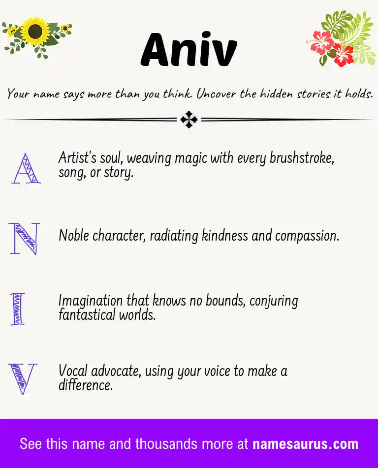 Acrostic poem about Aniv.