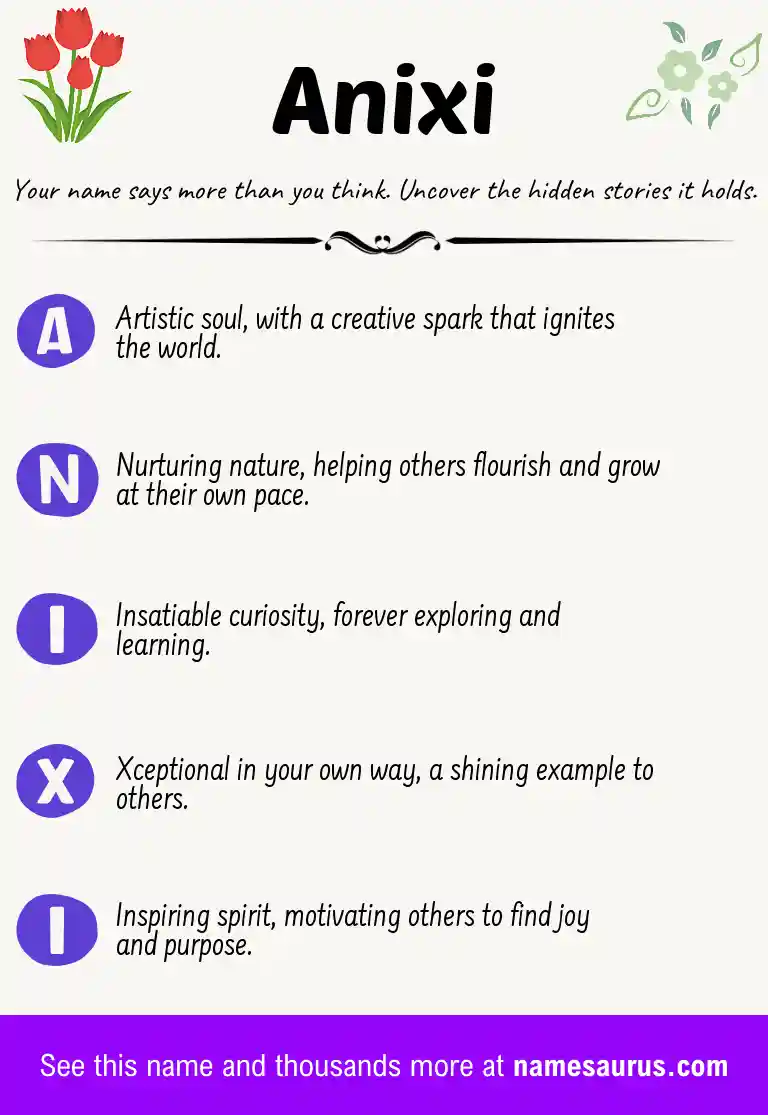 Acrostic poem about Anixi.