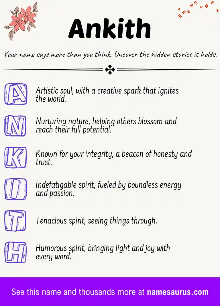 Acrostic poem about Ankith.