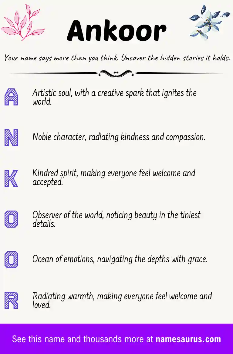 Acrostic poem about Ankoor.