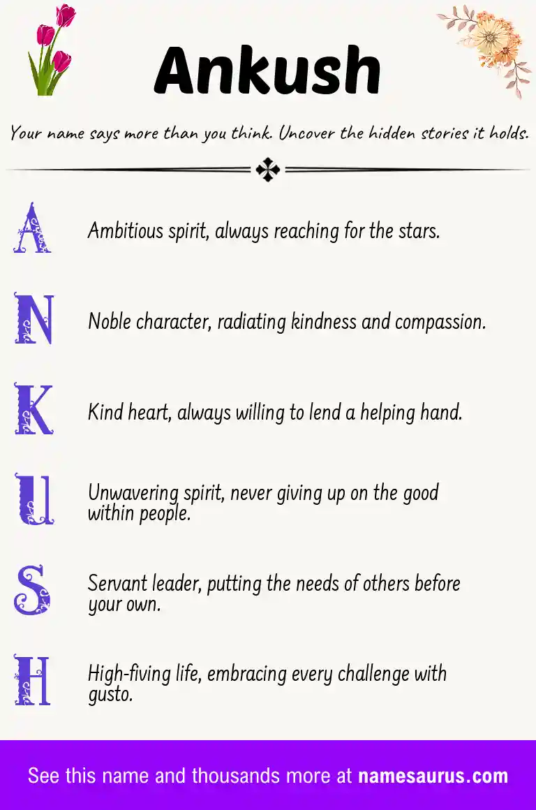 Acrostic poem about Ankush.