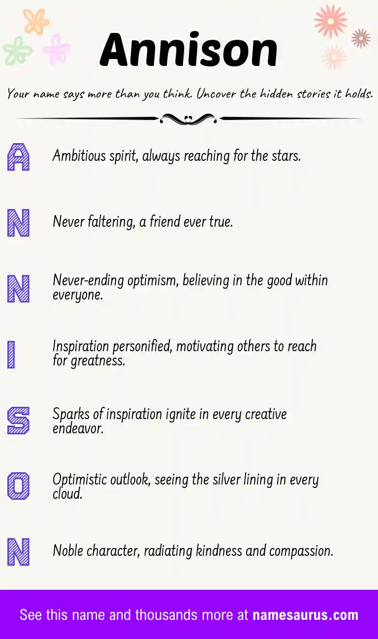 Acrostic poem about Annison.
