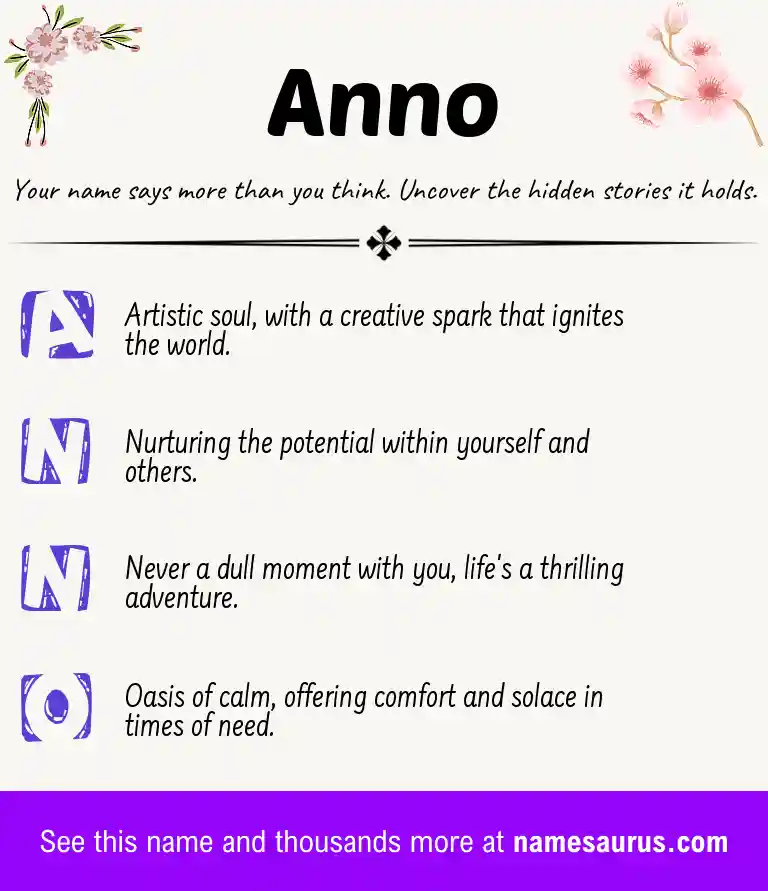 Acrostic poem about Anno.