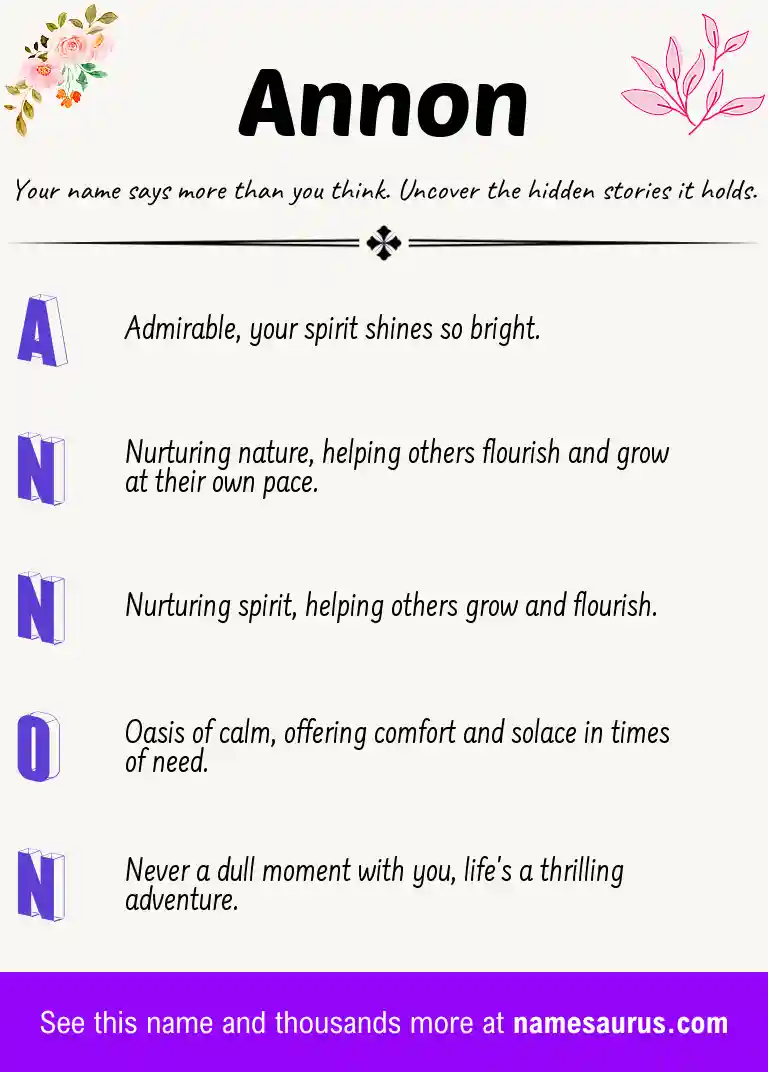 Acrostic poem about Annon.