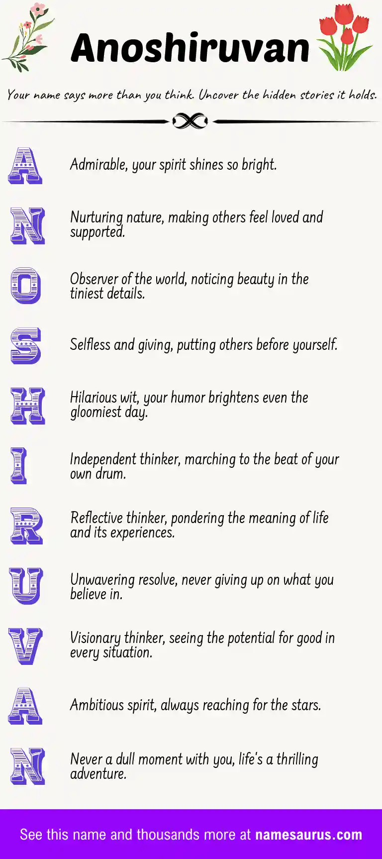 Acrostic poem about Anoshiruvan.