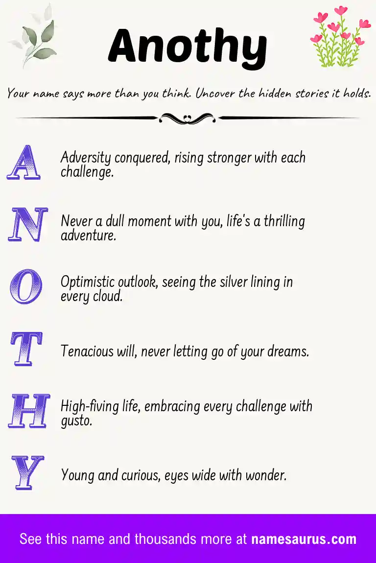 Acrostic poem about Anothy.