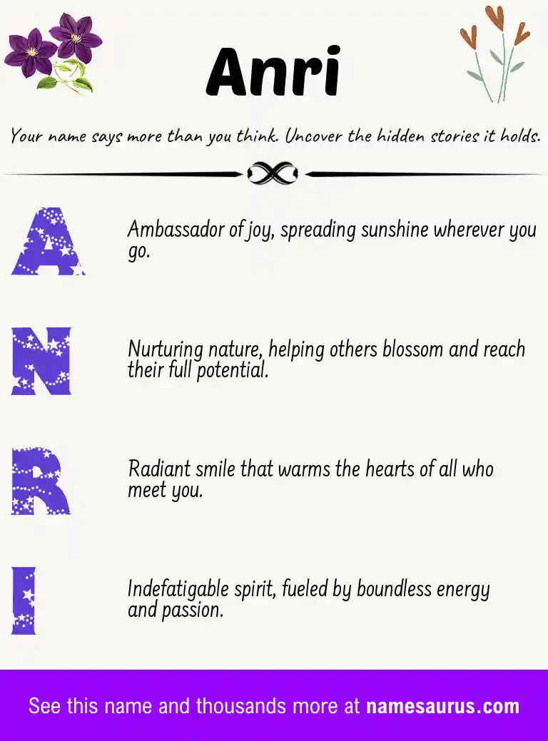 Acrostic poem about Anri.