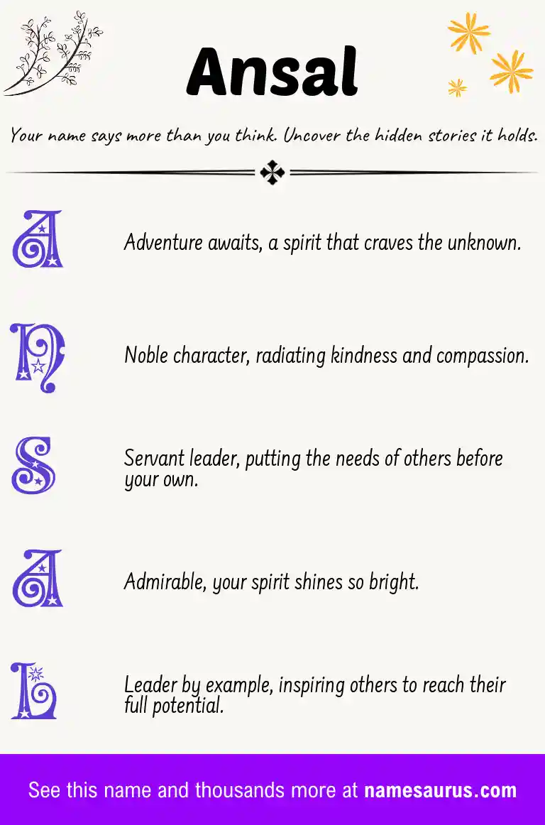 Acrostic poem about Ansal.